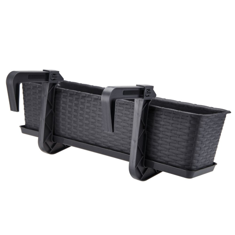 Doniczka balkonowa RATTAN 60cm grafit